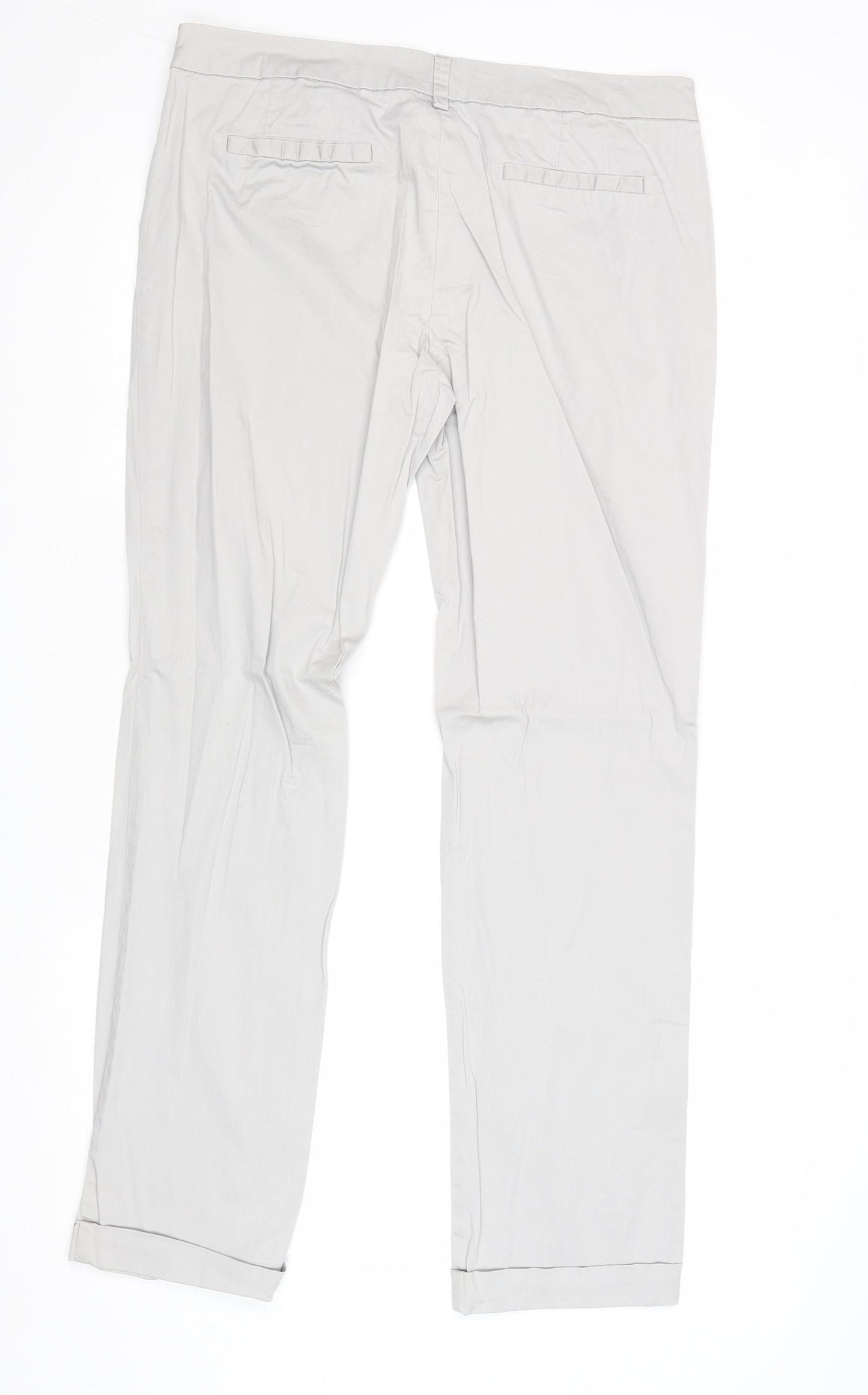 Ostin Mens Grey Cotton Chino Trousers Size XL Regular Zip