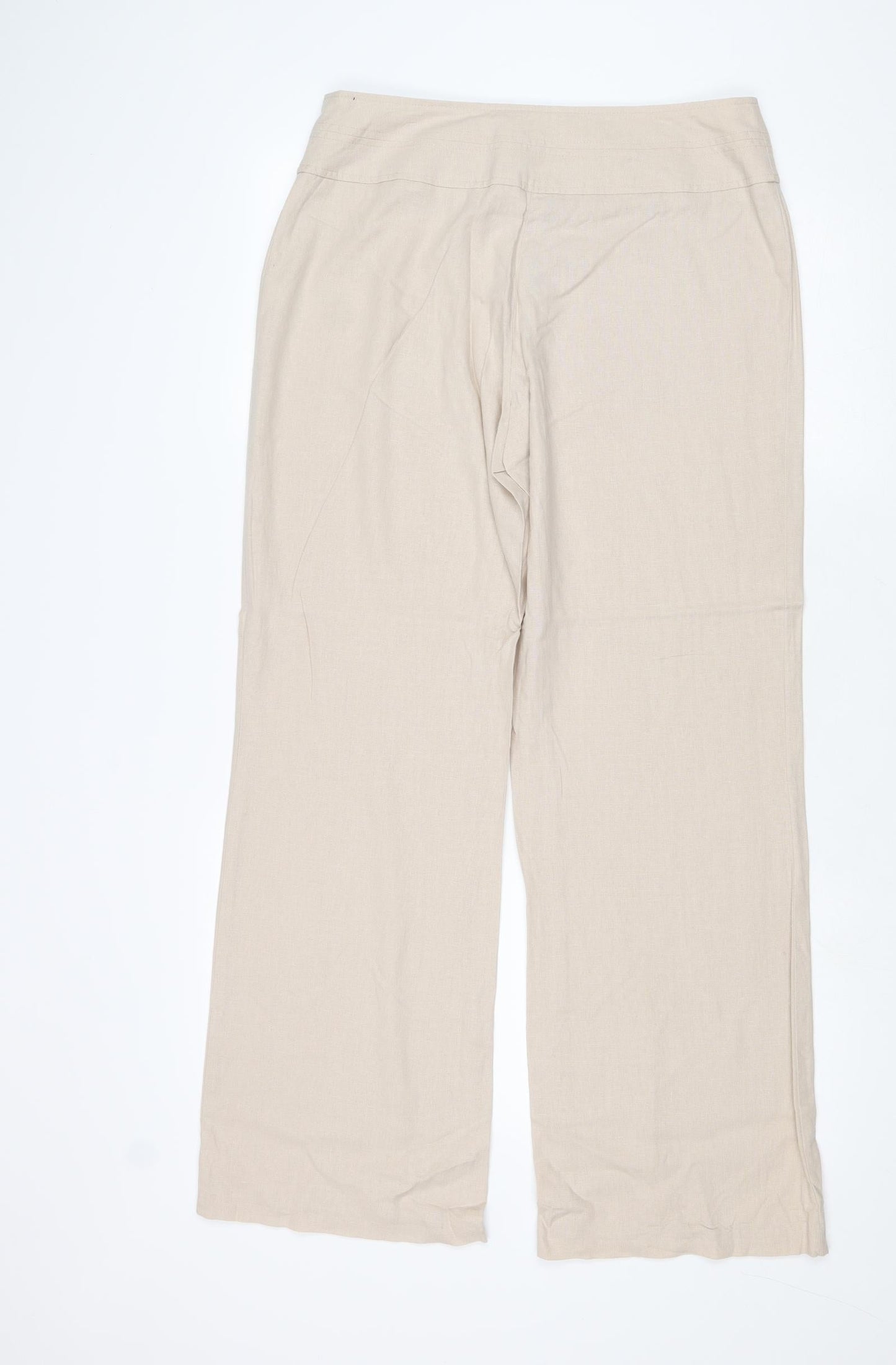Womens UK Size 12 Debenhams Regular Fit  Beige Trousers