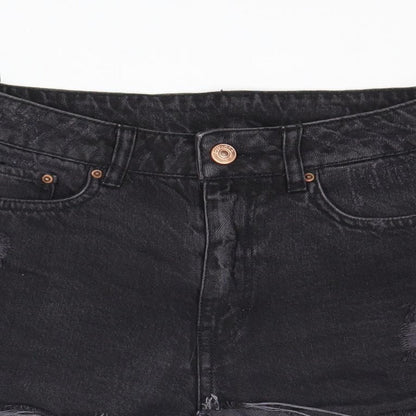 Divided by H&M Womens Black Cotton Cut-Off Shorts Size 8 Regular Zip