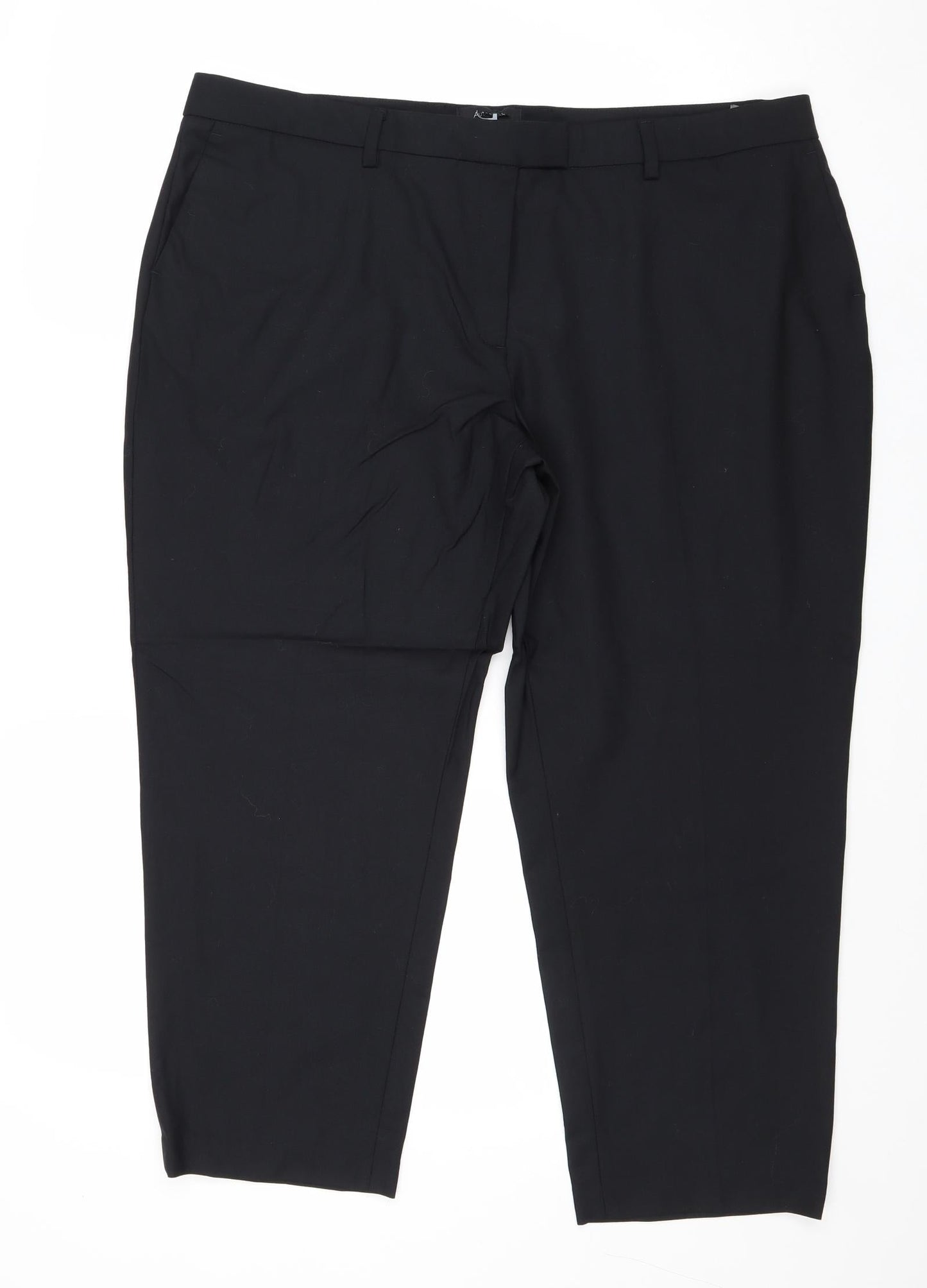 Autograph Womens Black Polyester Chino Trousers Size M Regular Zip