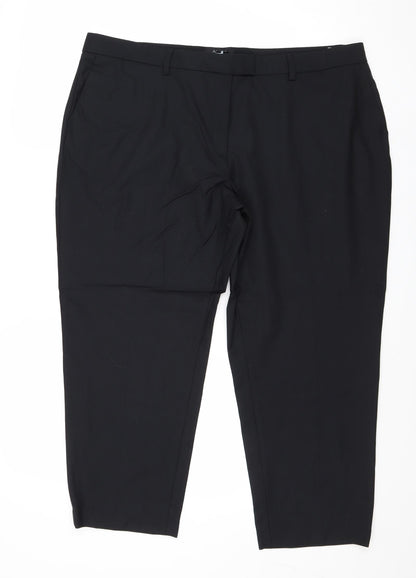 Autograph Womens Black Polyester Chino Trousers Size M Regular Zip