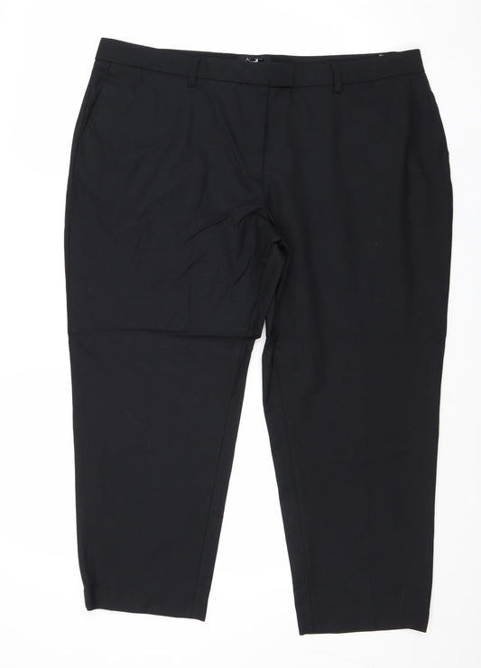 Autograph Womens Black Polyester Chino Trousers Size M Regular Zip