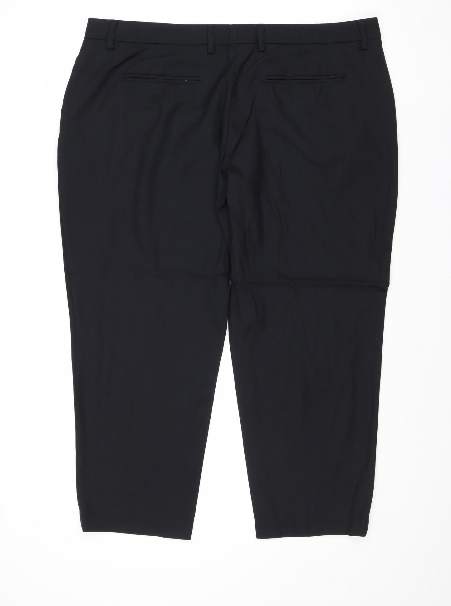 Autograph Womens Black Polyester Chino Trousers Size M Regular Zip