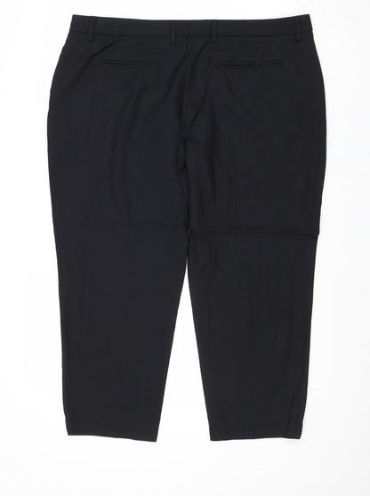 Autograph Womens Black Polyester Chino Trousers Size M Regular Zip