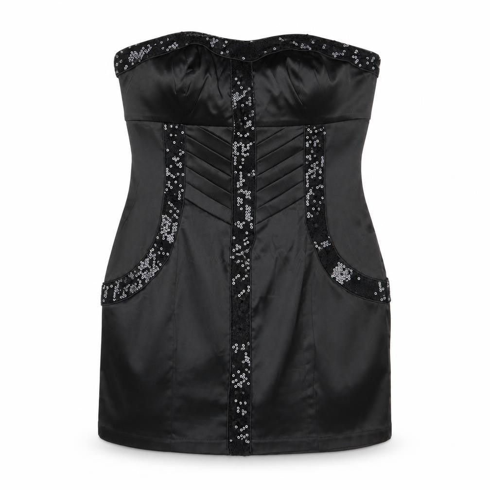 Forever 21 Womens Black Polyester A-Line Size XL Off the Shoulder Zip