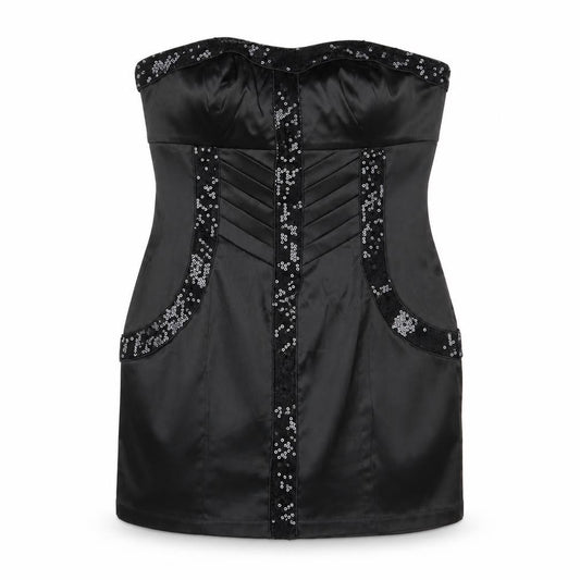 Forever 21 Womens Black Polyester A-Line Size XL Off the Shoulder Zip
