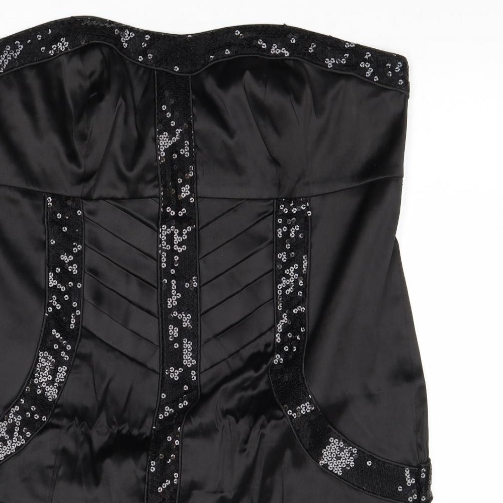 FOREVER 21 Womens Black Polyester A-Line Size XL Off the Shoulder Zip