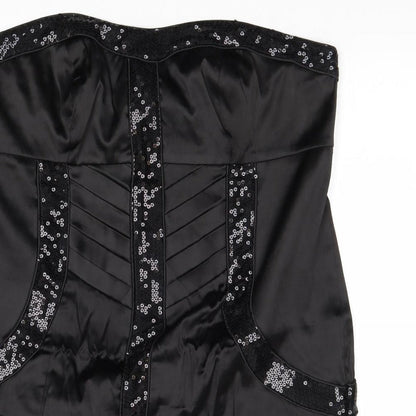 FOREVER 21 Womens Black Polyester A-Line Size XL Off the Shoulder Zip