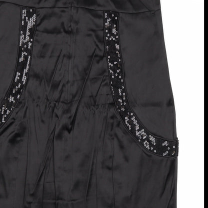 FOREVER 21 Womens Black Polyester A-Line Size XL Off the Shoulder Zip