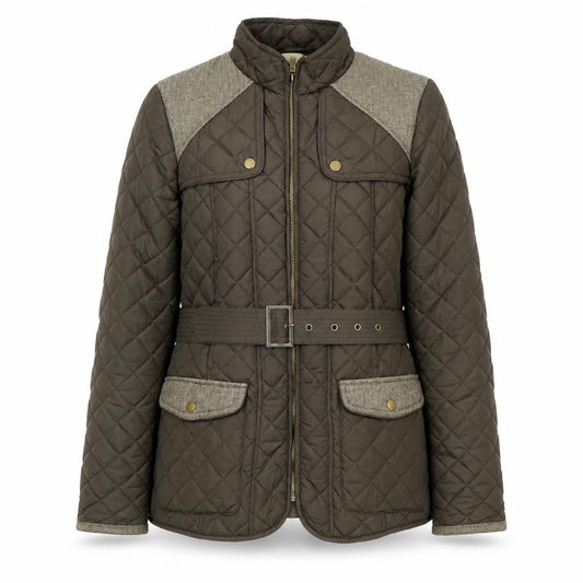 Womens UK Size 10 Red Herring Green Quilted Coat