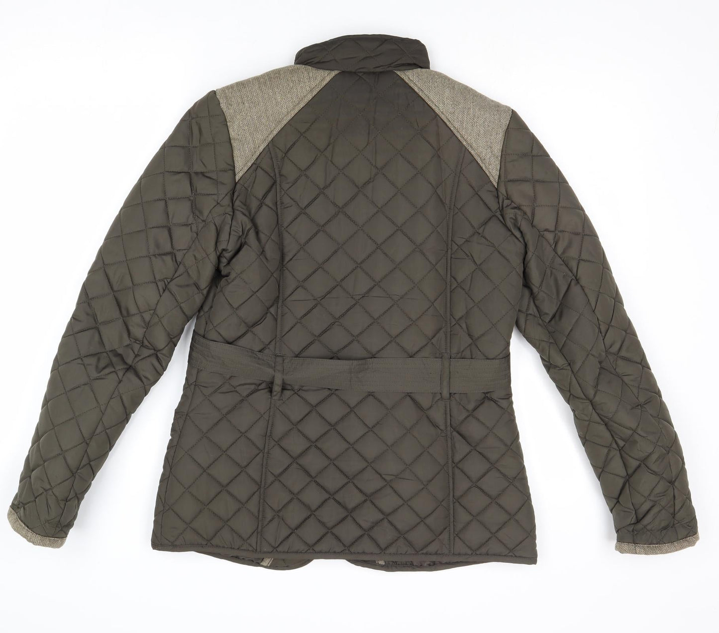 Red Herring Womens Green Quilted Jacket Size 10 Zip