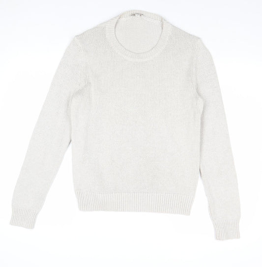 Gap Womens Beige Round Neck Polyamide Pullover Jumper Size M