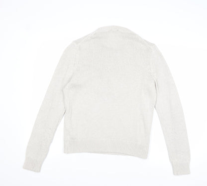 Gap Womens Beige Round Neck Polyamide Pullover Jumper Size M