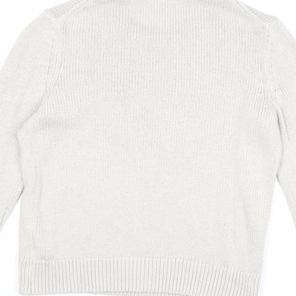 Gap Womens Beige Round Neck Polyamide Pullover Jumper Size M