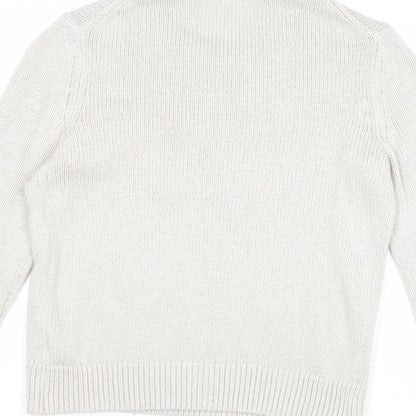 Gap Womens Beige Round Neck Polyamide Pullover Jumper Size M