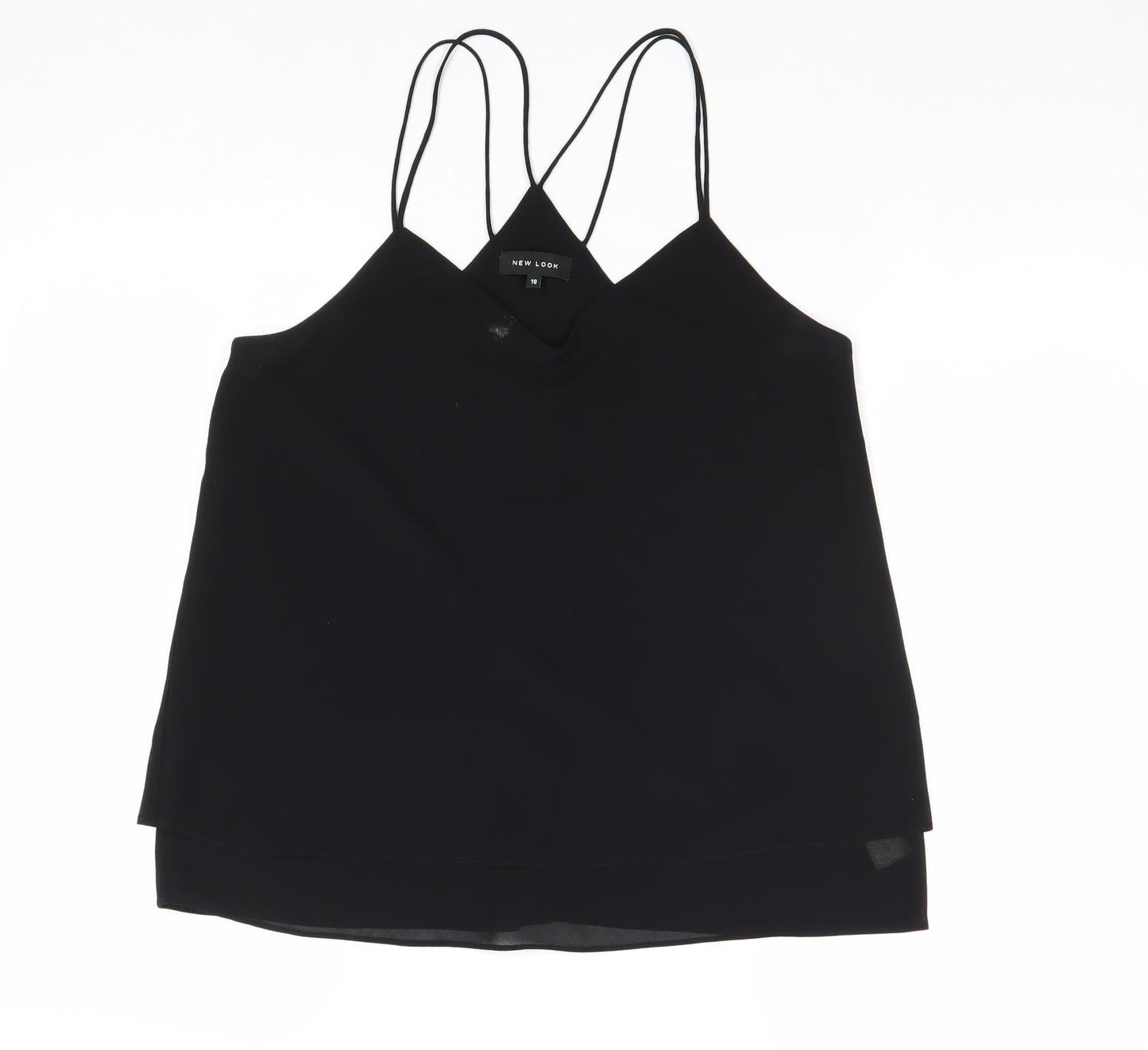 Womens UK Size 10 New Look Black Basic Tank