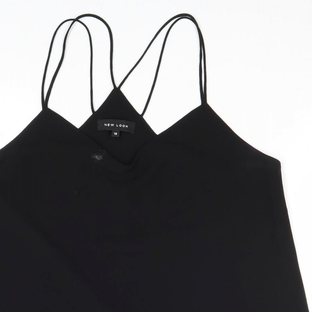 Womens UK Size 10 New Look Black Basic Tank