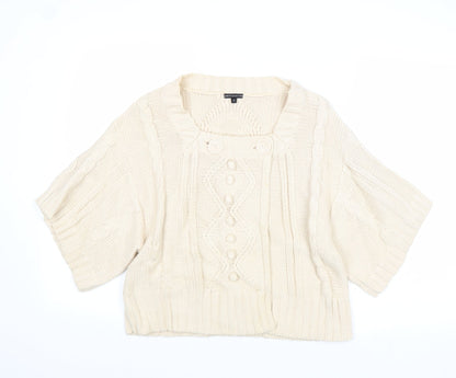 Womens UK Size 12 Marks and Spencer Beige Pullover Jumper