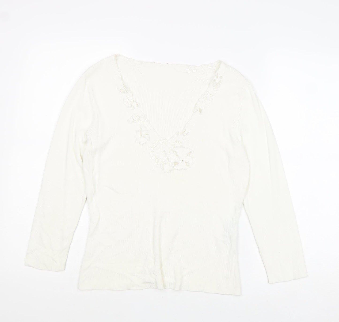 Womens UK Size 14 Principles White Basic T-Shirt