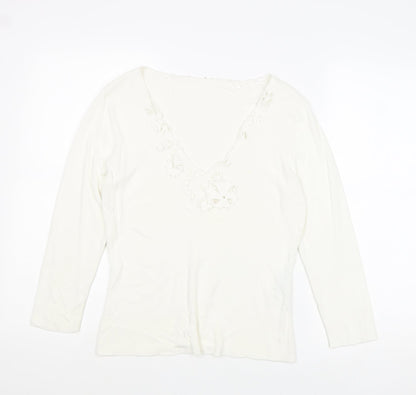 Womens UK Size 14 Principles White Basic T-Shirt