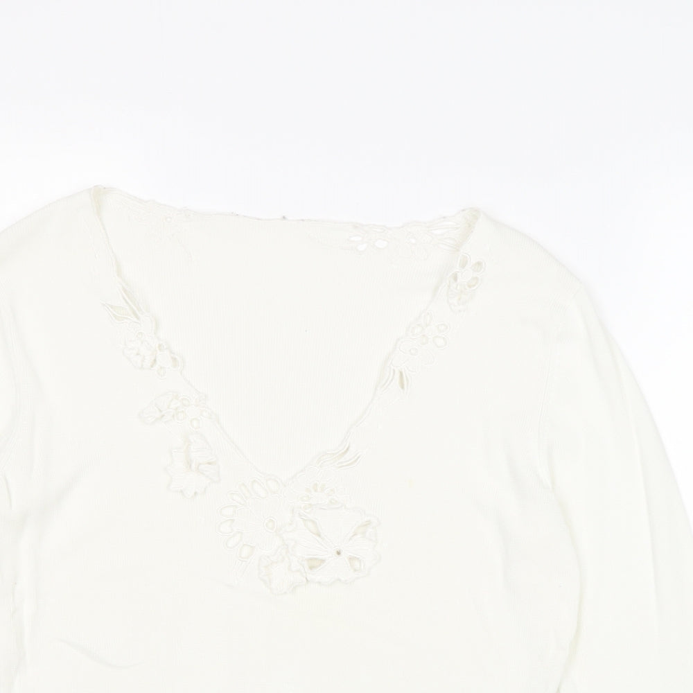 Womens UK Size 14 Principles White Basic T-Shirt