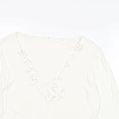 Womens UK Size 14 Principles White Basic T-Shirt