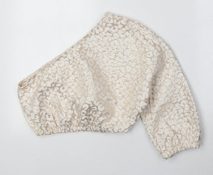 Womens UK Size 8 PRETTYLITTLETHING Beige Cropped Tank