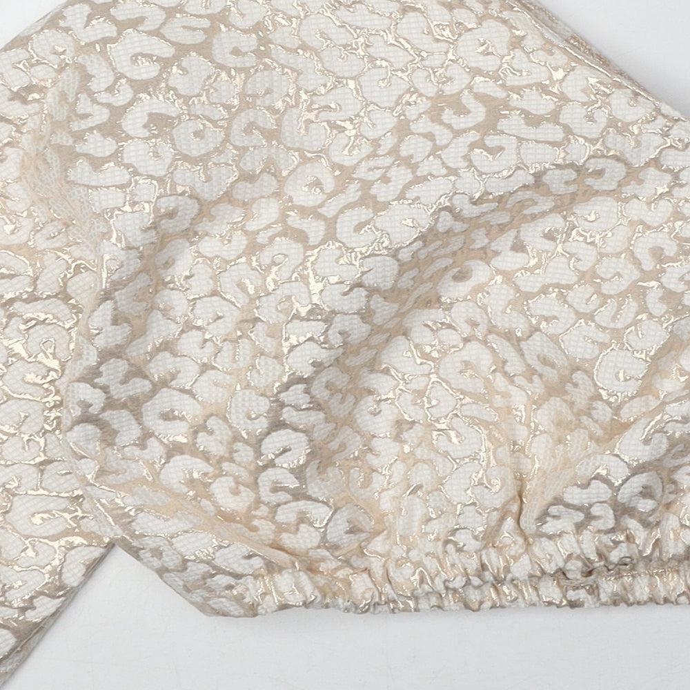 Womens UK Size 8 PRETTYLITTLETHING Beige Cropped Tank