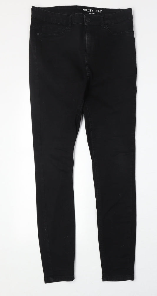 Noisy may Womens Black Cotton Skinny Jeans Size 30 in Regular Zip