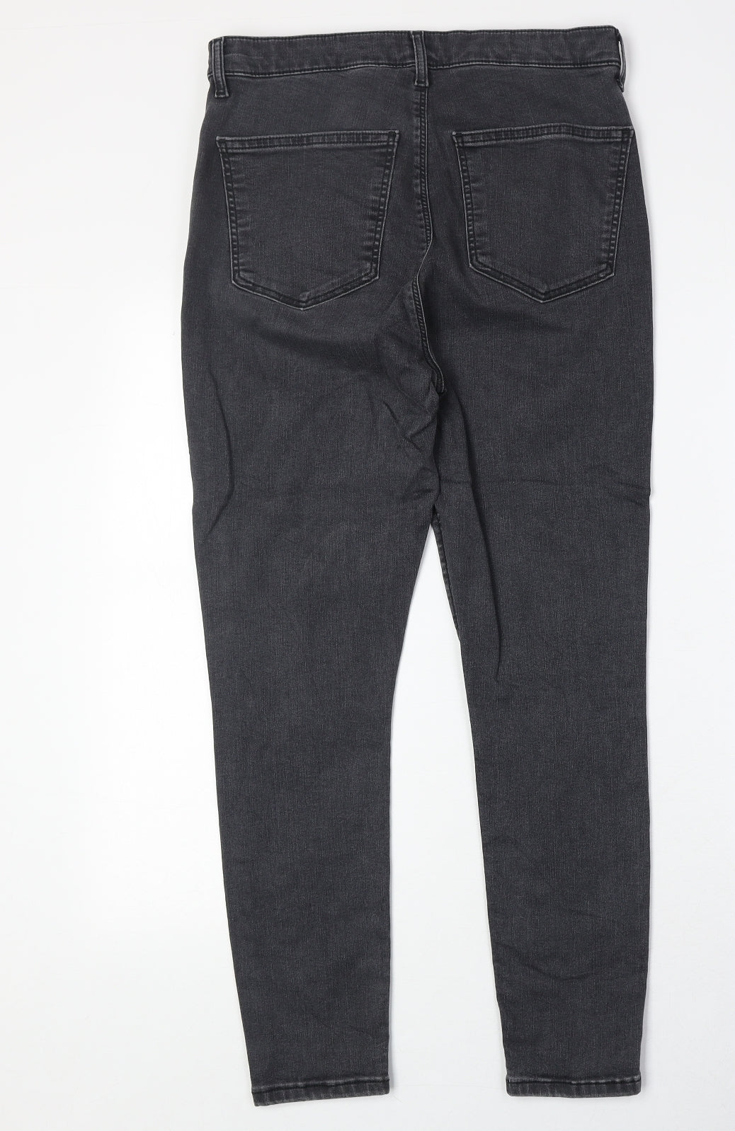 Topshop Womens Black Cotton Skinny Jeans Size 34 in Regular Zip