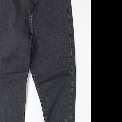 Topshop Womens Black Cotton Skinny Jeans Size 34 in Regular Zip