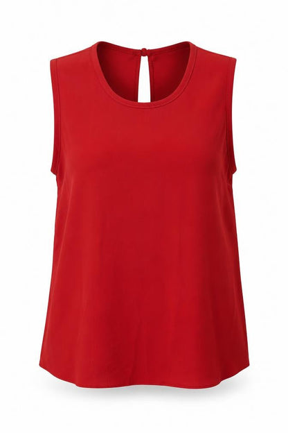Dorothy Perkins Womens Red Polyester Basic Tank Size 10 Scoop Neck