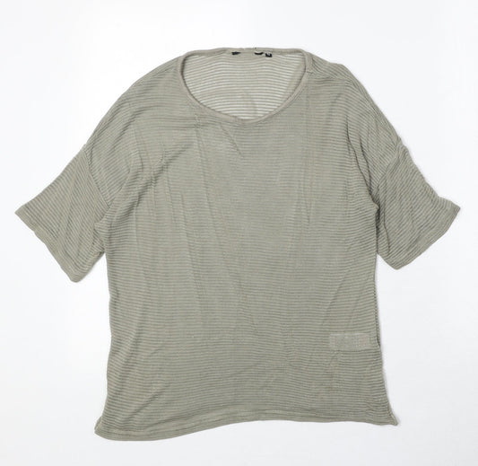 Womens UK Size 12 New Look Green Basic T-Shirt