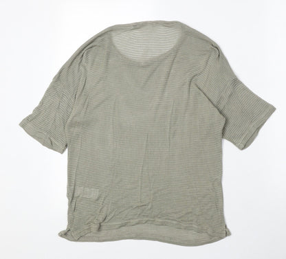 Womens UK Size 12 New Look Green Basic T-Shirt