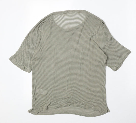 Womens UK Size 12 New Look Green Basic T-Shirt