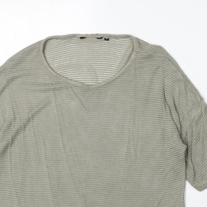 Womens UK Size 12 New Look Green Basic T-Shirt
