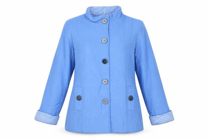 Anne De Womens Blue Jacket Size S Button