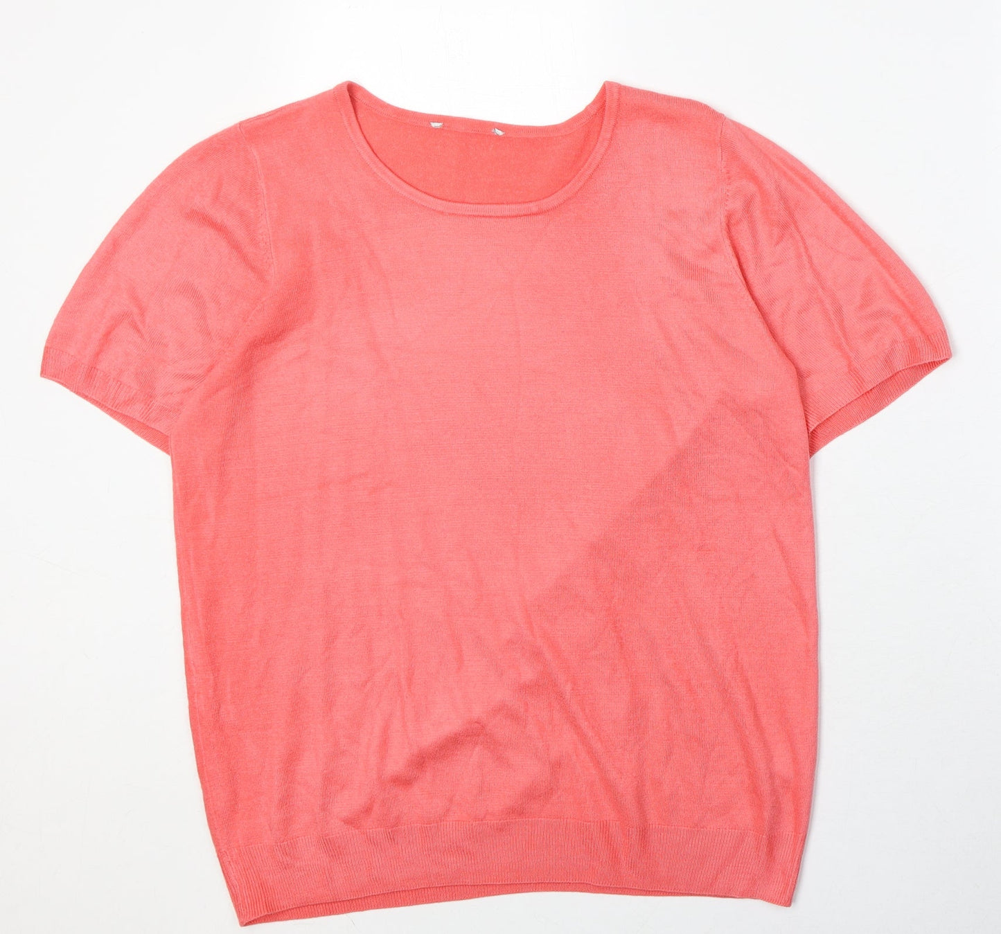 BHS Womens Pink Round Neck Acrylic Pullover Jumper Size 16