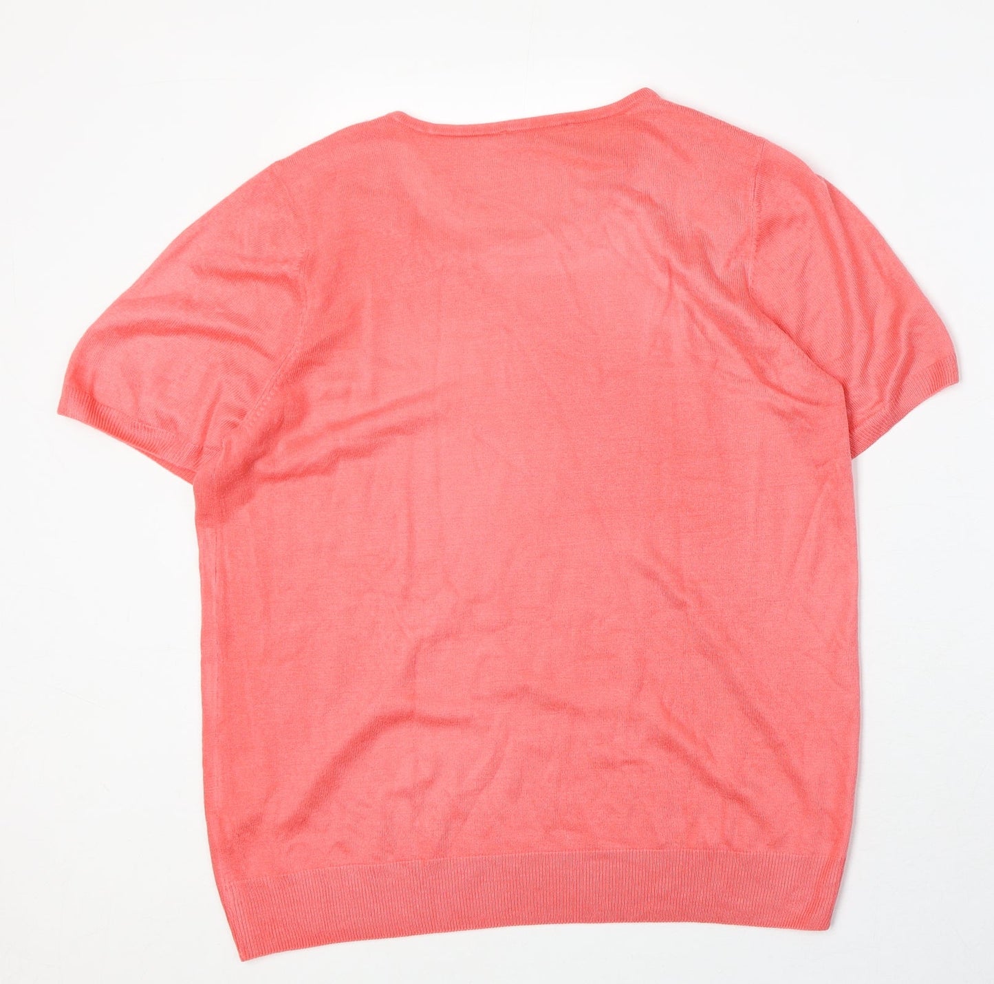 BHS Womens Pink Round Neck Acrylic Pullover Jumper Size 16