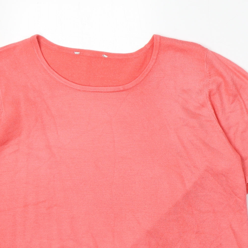 BHS Womens Pink Round Neck Acrylic Pullover Jumper Size 16