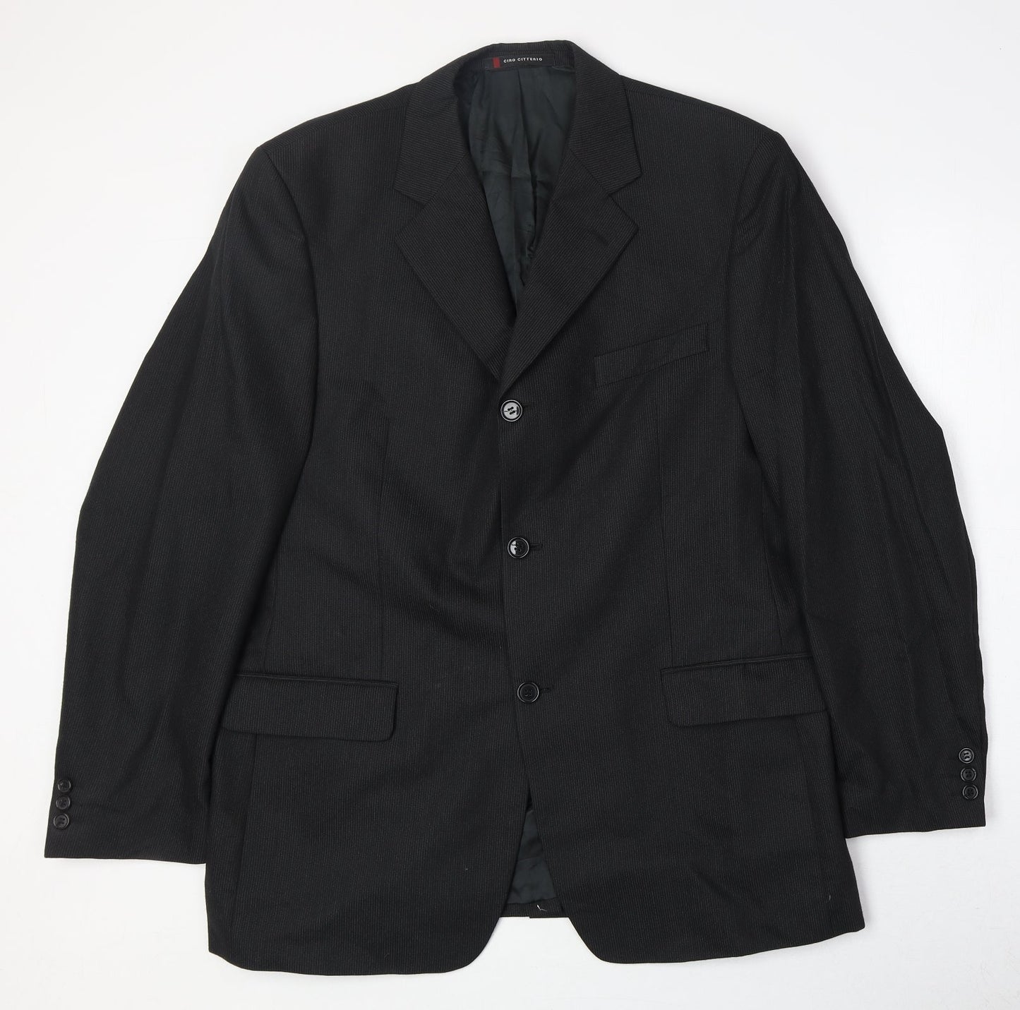 Mens UK Size 42 Ciro Citterio Regular Black Suit Jacket