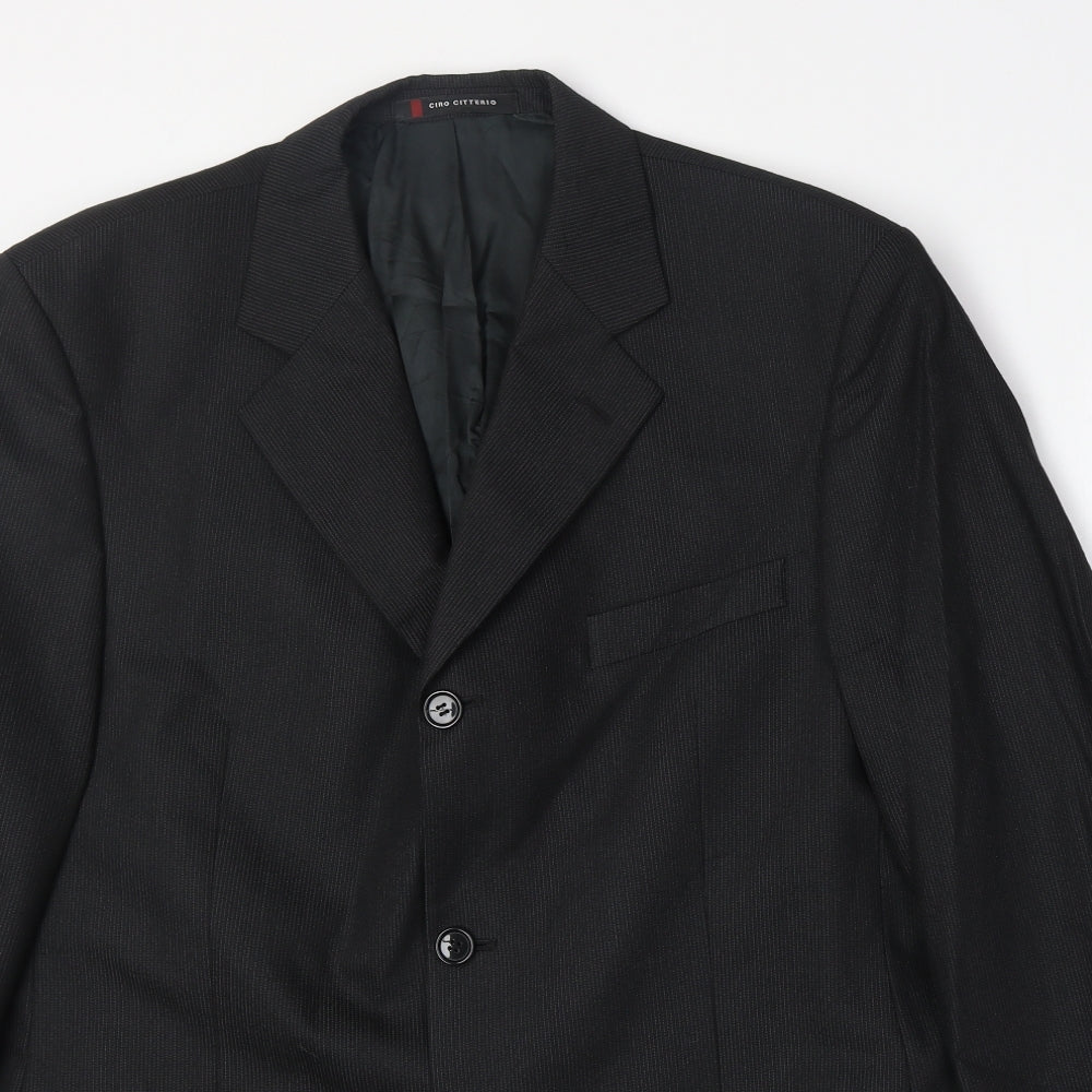 Mens UK Size 42 Ciro Citterio Regular Black Suit Jacket
