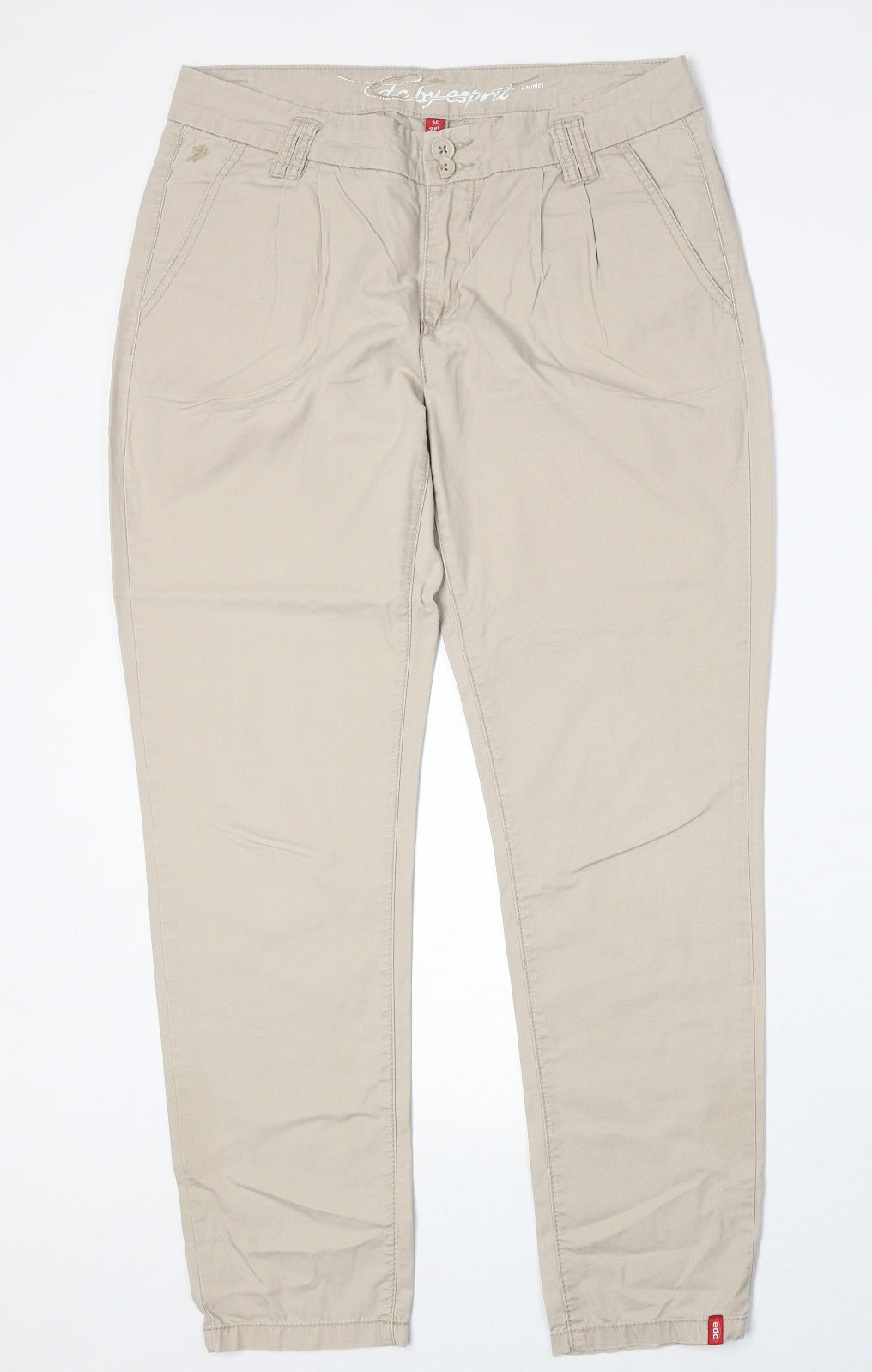 Womens UK Size 8 Esprit Regular Fit  Beige Trousers