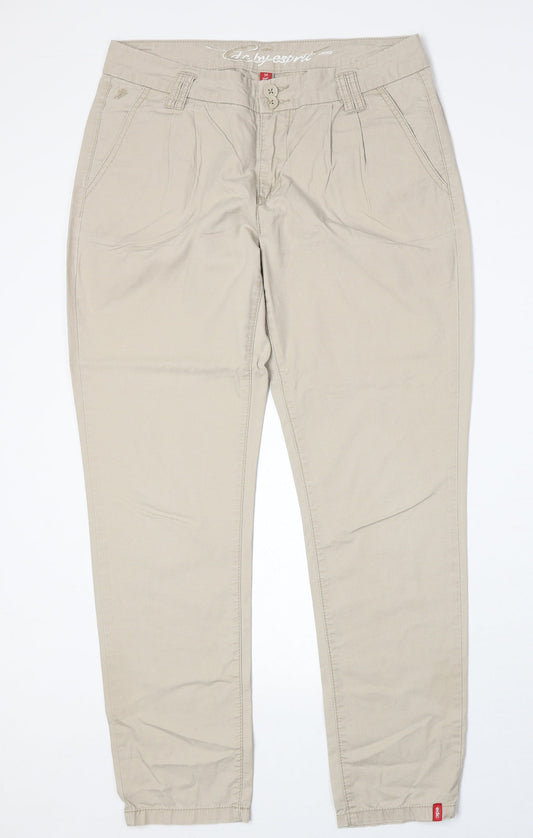 Womens UK Size 8 Esprit Regular Fit  Beige Trousers