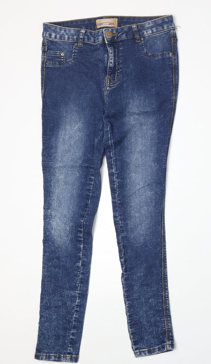 Jania Womens Blue Cotton Skinny Jeans Size 27 in Regular Zip