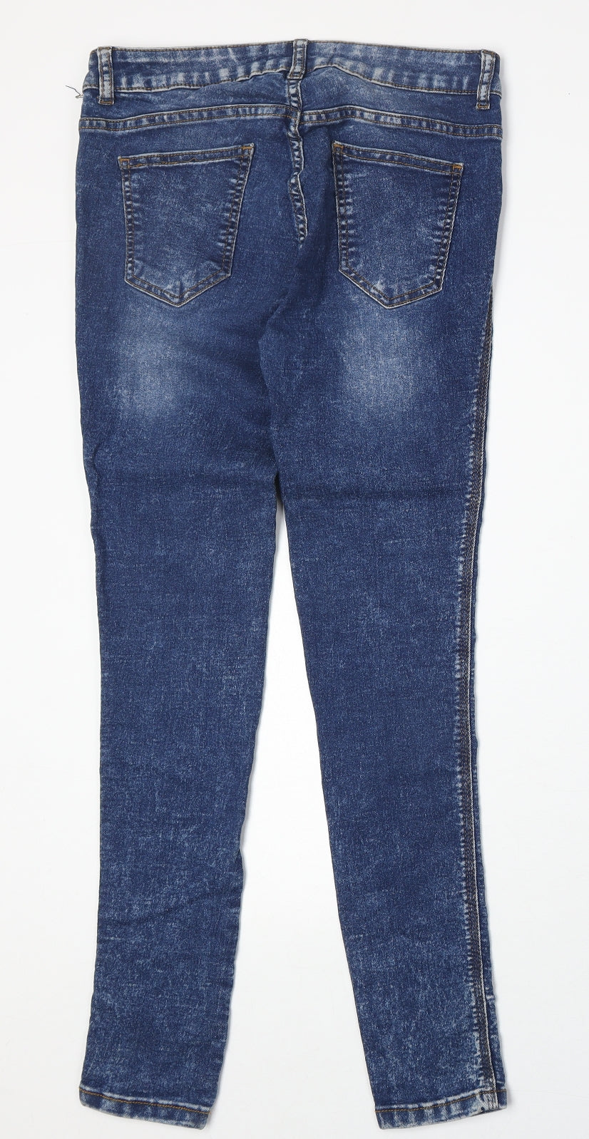 Jania Womens Blue Cotton Skinny Jeans Size 27 in Regular Zip