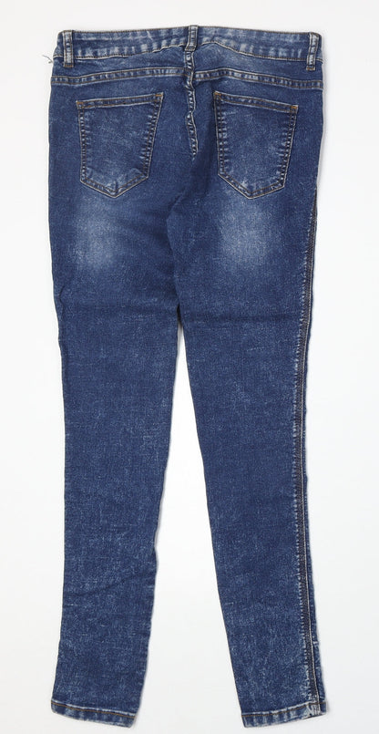 Jania Womens Blue Cotton Skinny Jeans Size 27 in Regular Zip