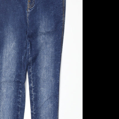 Jania Womens Blue Cotton Skinny Jeans Size 27 in Regular Zip