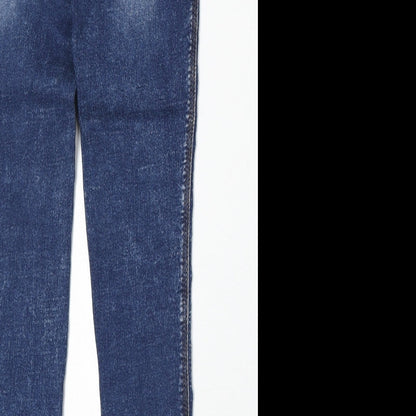 Jania Womens Blue Cotton Skinny Jeans Size 27 in Regular Zip