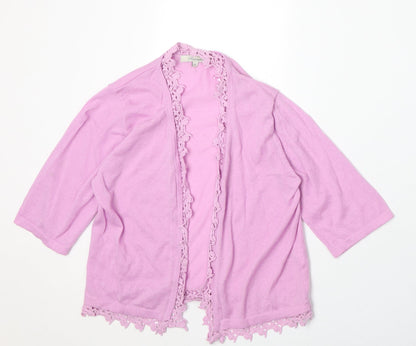 Womens UK Size 12 Peacocks Purple Cardigan Jumper